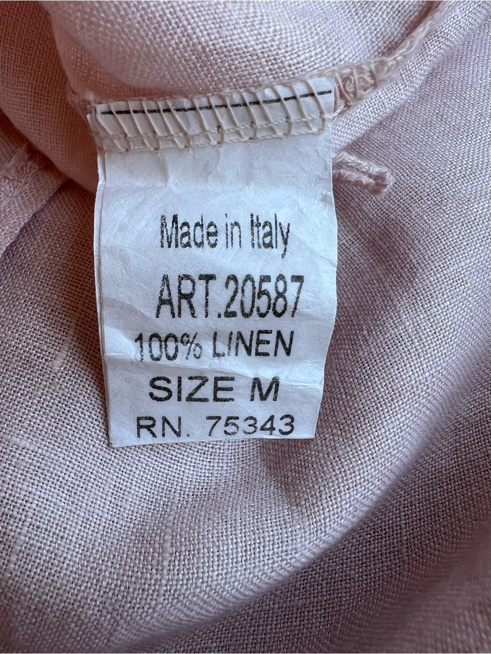 Valentina Naldi Blush Tunic/ Dress Sz M 100% Linen Embroidered Front Italy Boho - Picture 7 of 12